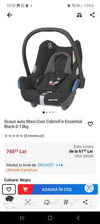 Scoica/scaun auto Maxi Cosi 0-13
