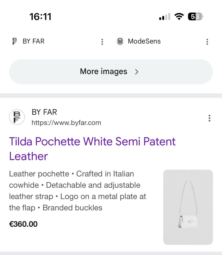 Намаление до 31.07 // Чанта BY FAR Tilda Pochette Bluebell
