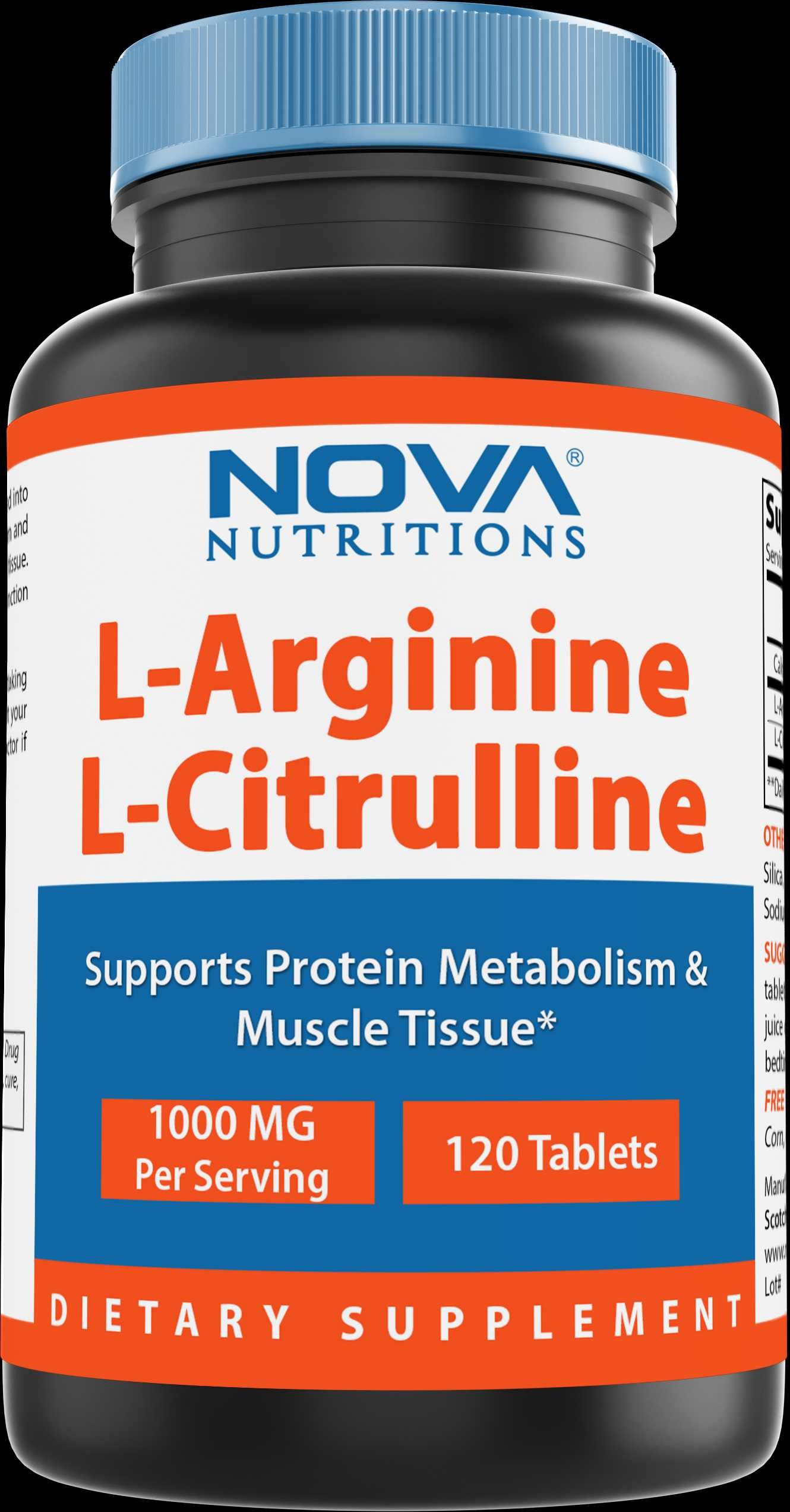 L-Arginine L-Citrulline 1000mg, L-аргинин L-цитруллин -120 таб Америка