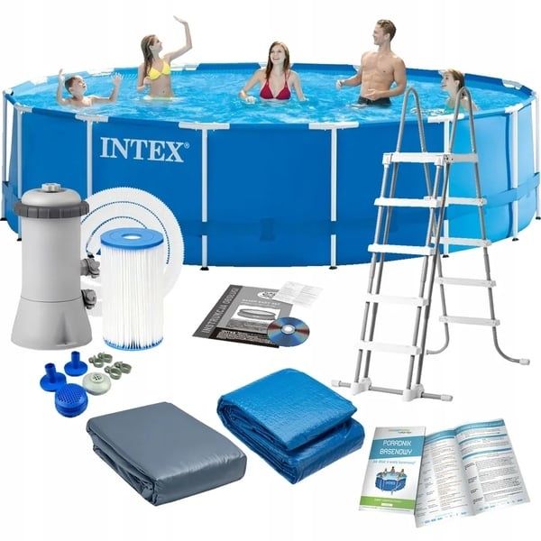 Каркасный бассейн INTEX 4.57×1.22см достафка бесплатная