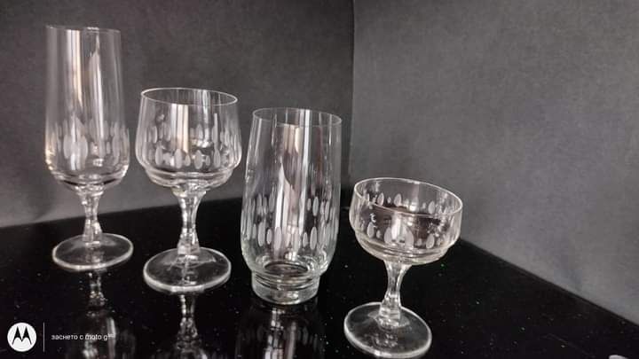 Комплект от тънкостенни чаши кристалин за вино, ликьор, шампанско, вод