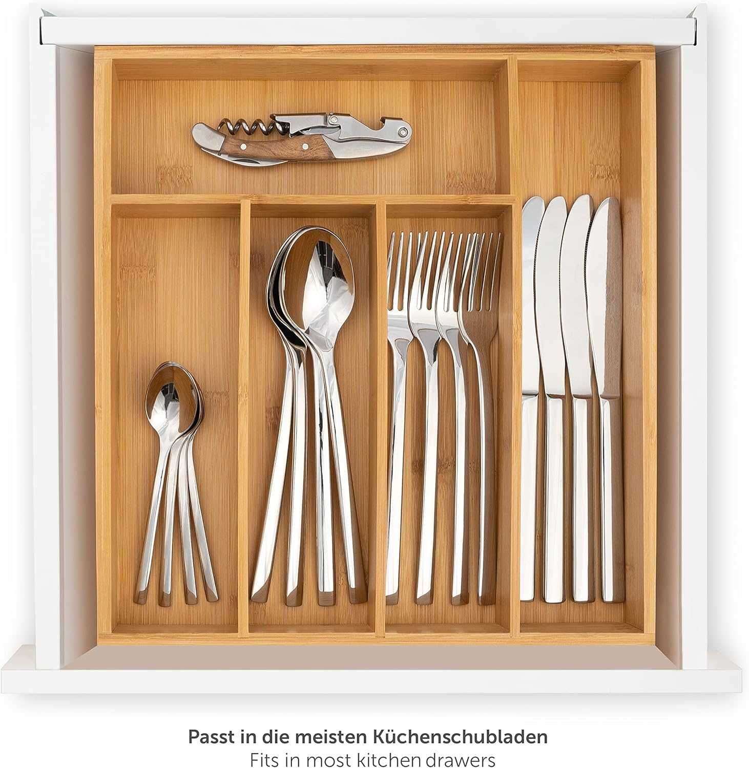 Organizator bambus 5 compartimente tacamuri/unelte, REDUS de la 120RON