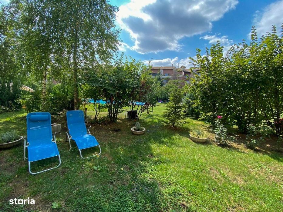 Pipera : Parter si curte proprie in complex cu piscina!
