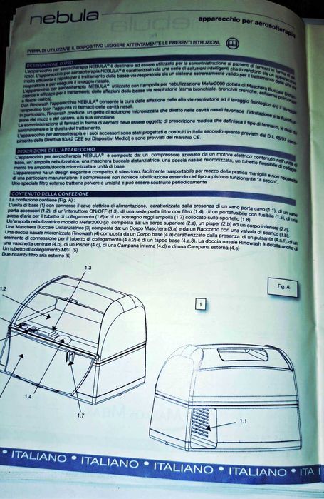 APARAT Aerosoliterapie- marca  Italiana, NEBULA