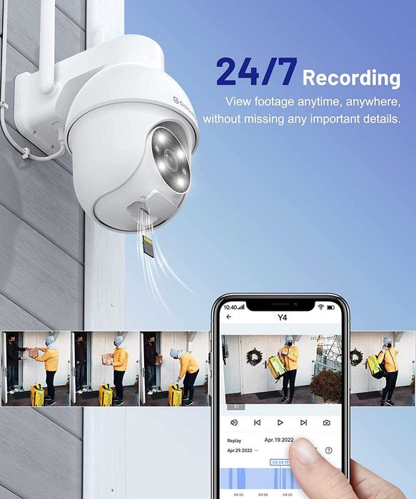 GALAYOU 2K охранителни камери на открито, WiFi, водоустойчива ,360г