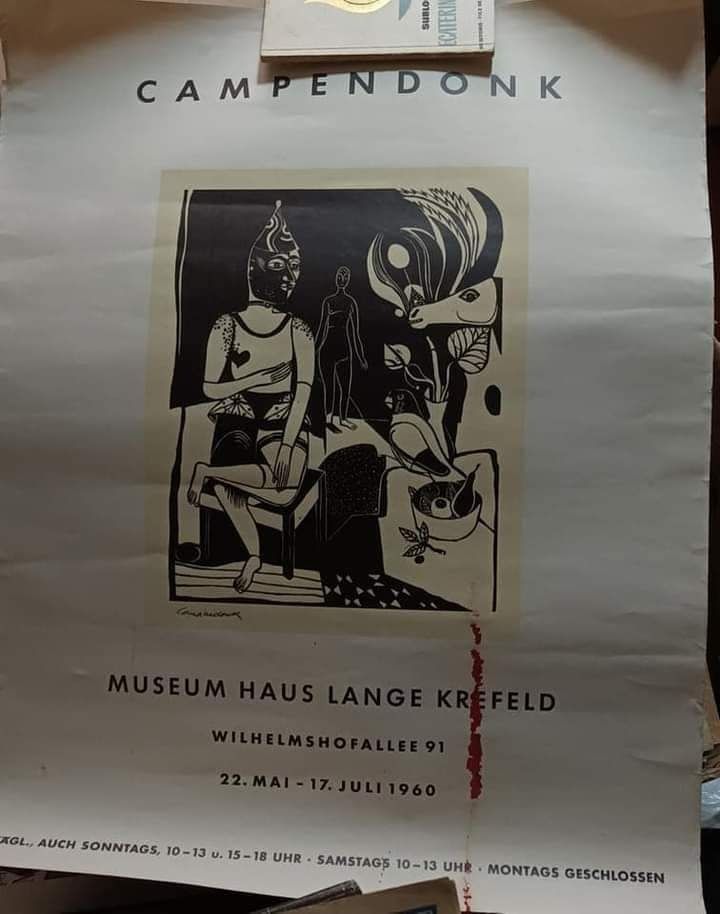 Afiș de expoziție Heinrick Campendonk, anul 1960