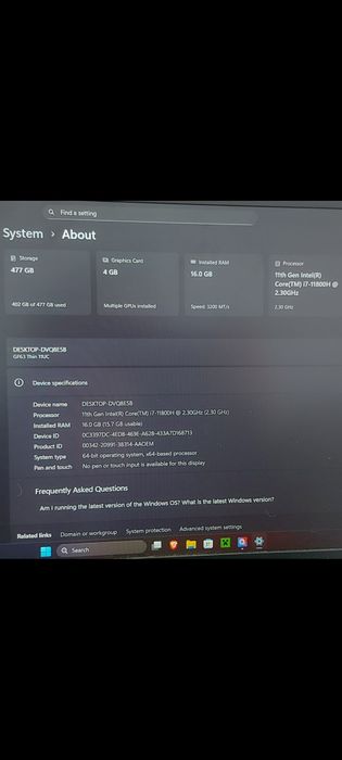 Laptop gaming MSI GF63 Thin 11UC