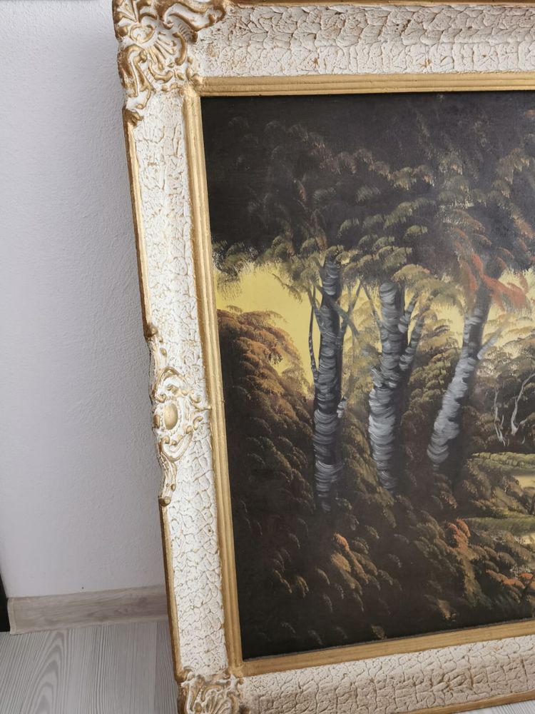 Tablou pe pânză, peisaj deosebit - cu ramă barocă