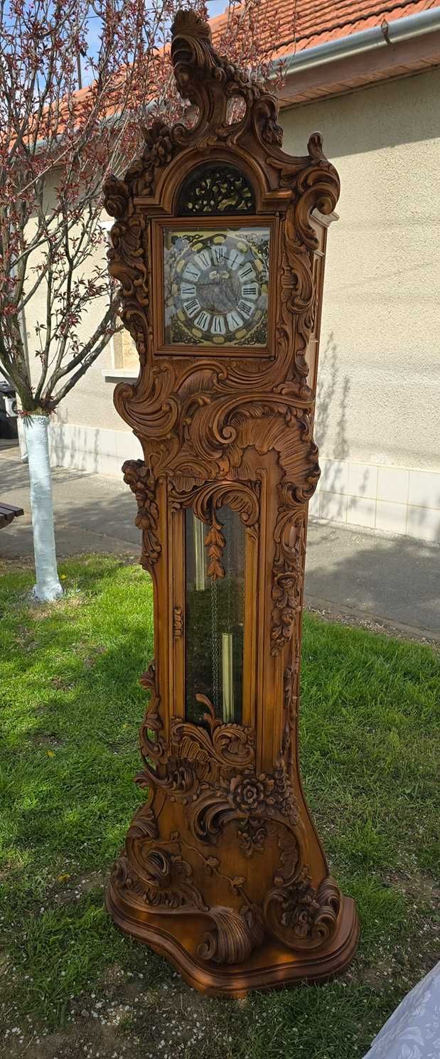 Ceas de podea italian, sculptat manual,