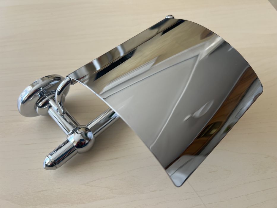 Стойка-държач за тоалетна хартия, хром, нова