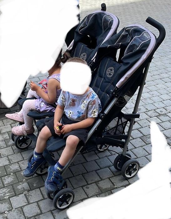 Carucior gemeni Cybex si husa de protectie ploaie