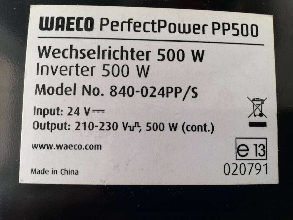 Invertor Waeco PP500 priza auto 24/220V camping camion laptop