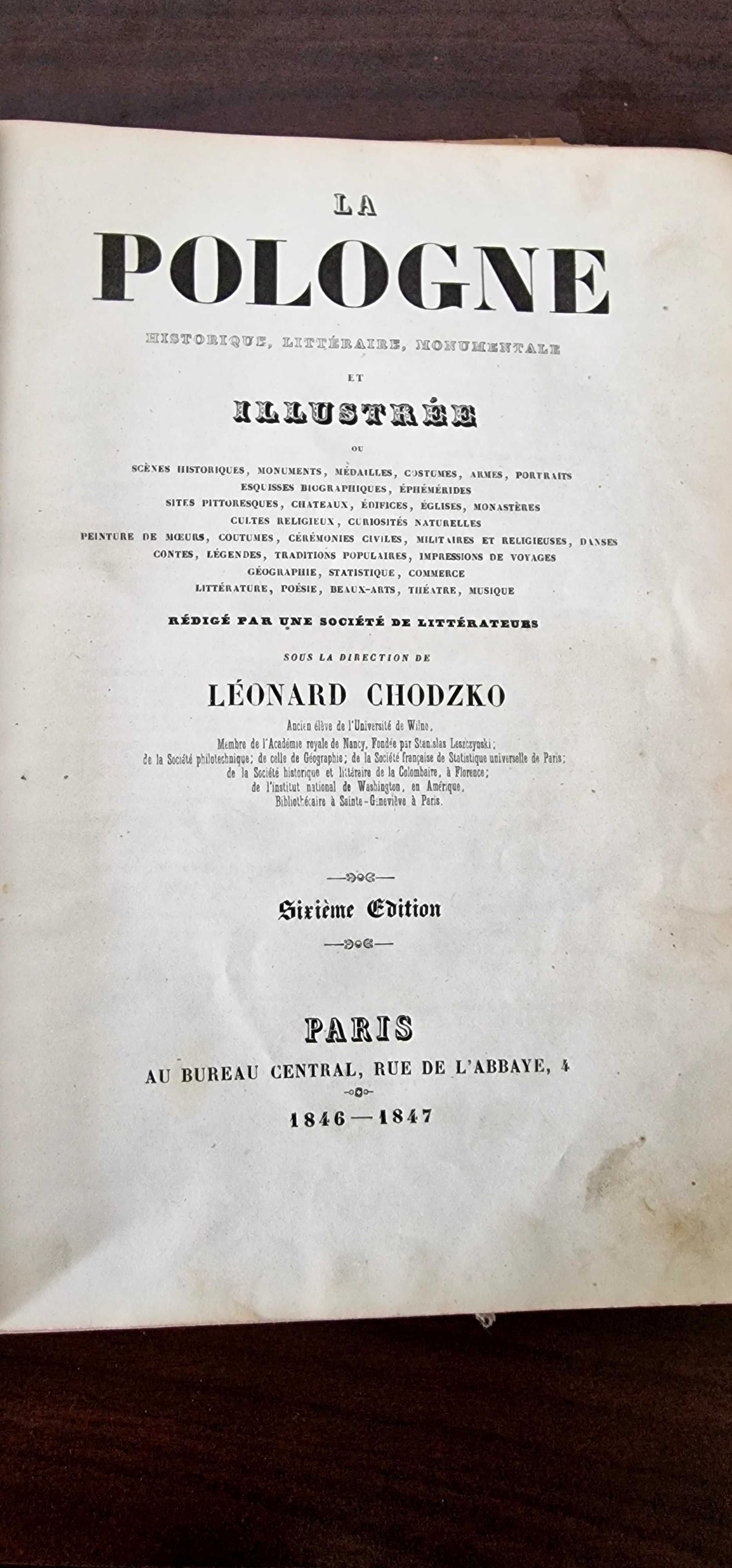 Vand carte veche la Pologne, istoria Poloniei, franceza , 1847