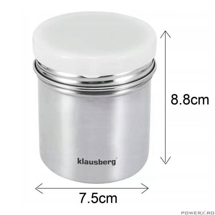 Recipient pentru presarat zahar pudra, cacao, scortisoara, 260ml,