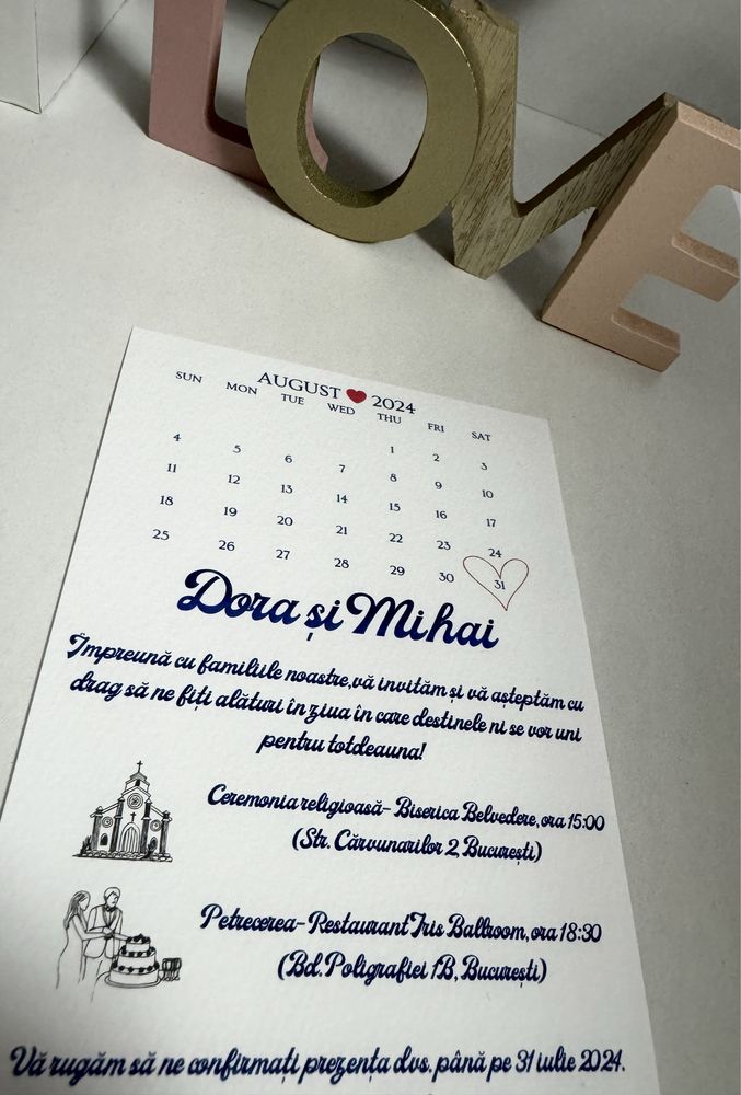 Invitații nuntă, botez, alte evenimente