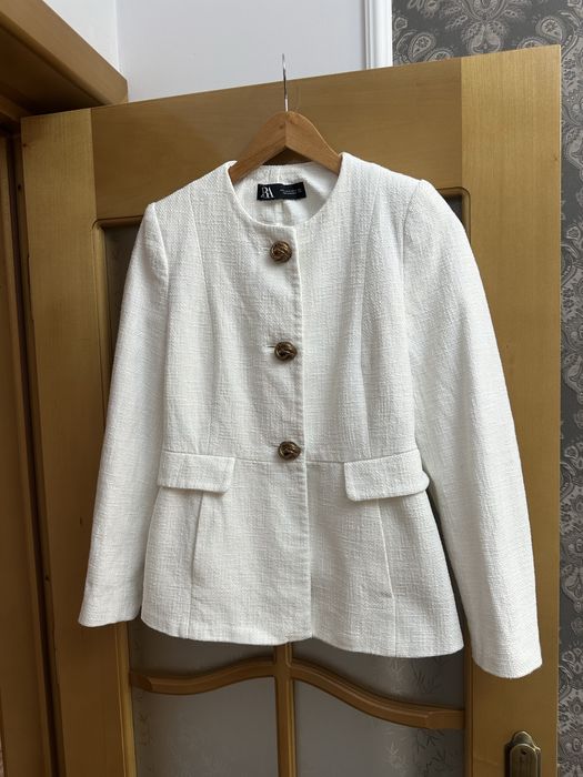 Sacou Zara tweed alb