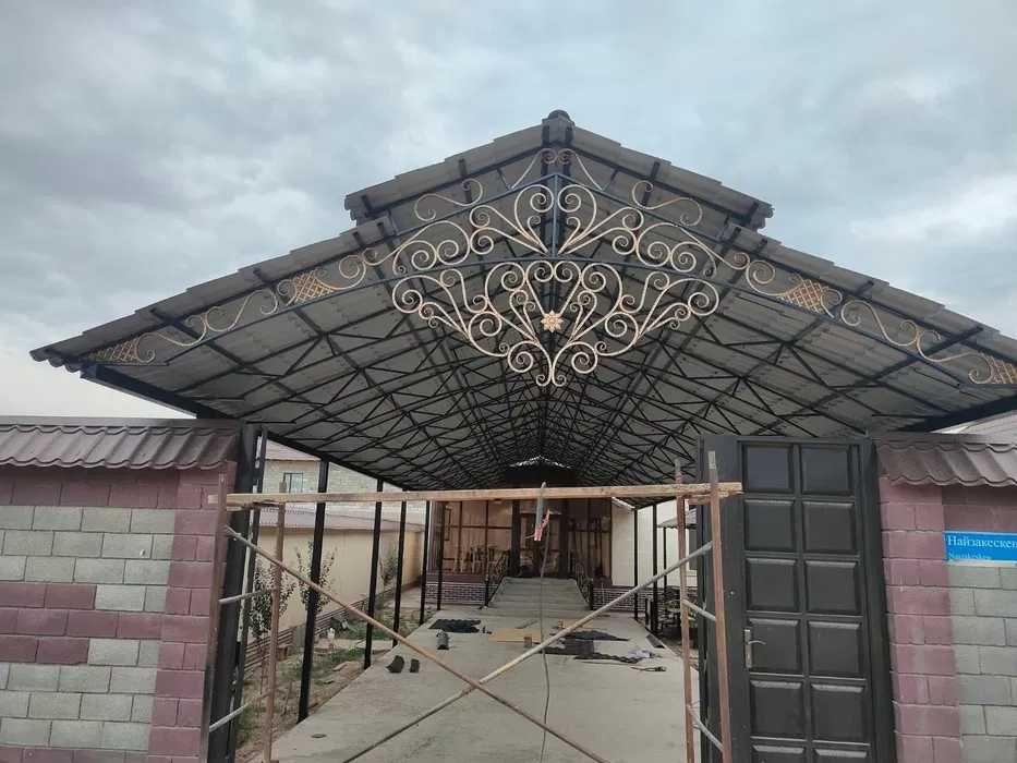 Навес Ворота Навесы Металические Ворота Откатные в Алматы Дарбаза ЖМИ