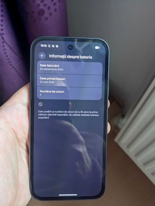 Pixel 9a Obsidian 128Gb 8Gb RAM cu 5 cicluri de incarcare