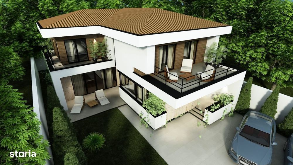 Vila noua cu arhitectura contemporana pe strada Domneasca