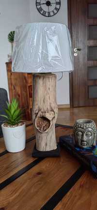 Дървена, настолна, нощна лампа ръчна изработка