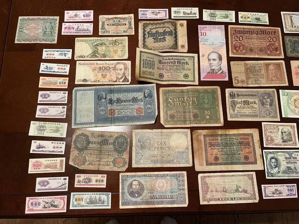 Colectie bancnote vechi + folii