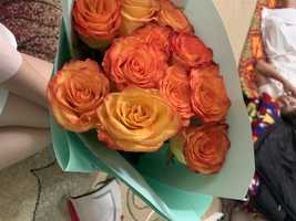 Букет цветов, оранжевые, 11 шт