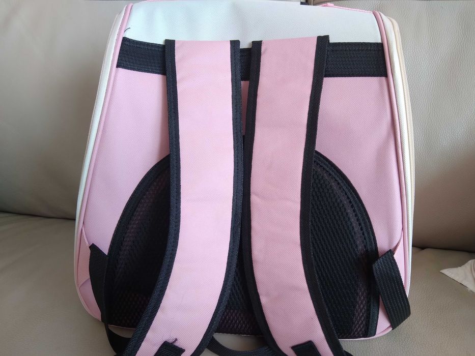 Раница за котки с прозорче и мрежа