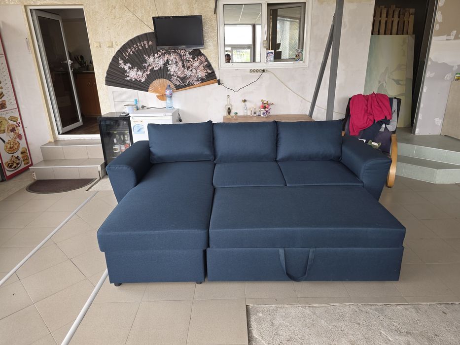 Чисто нови ъглови дивани, разтегателни с ракла