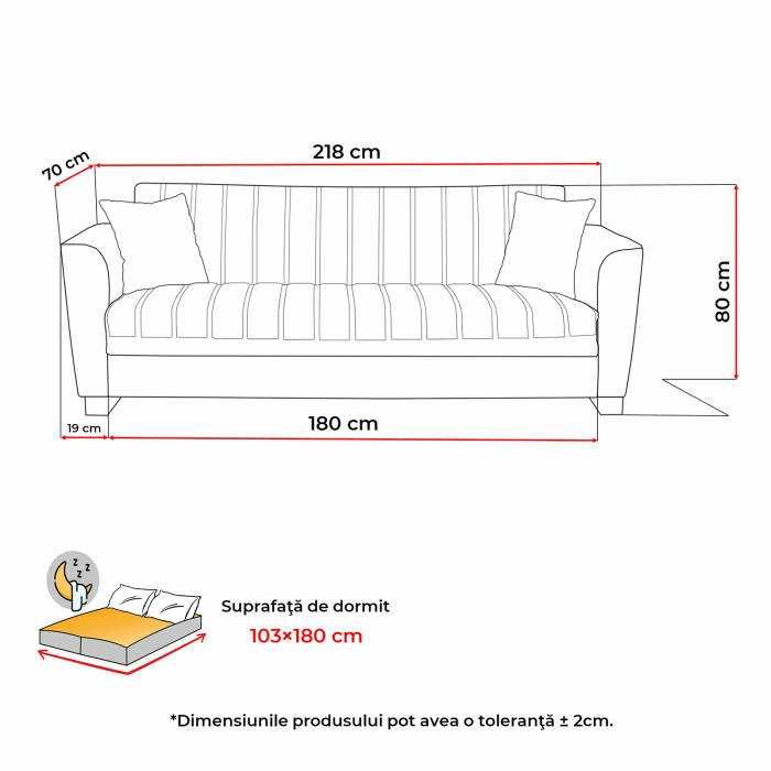Canapea QUEEN extensibila, 3 locuri