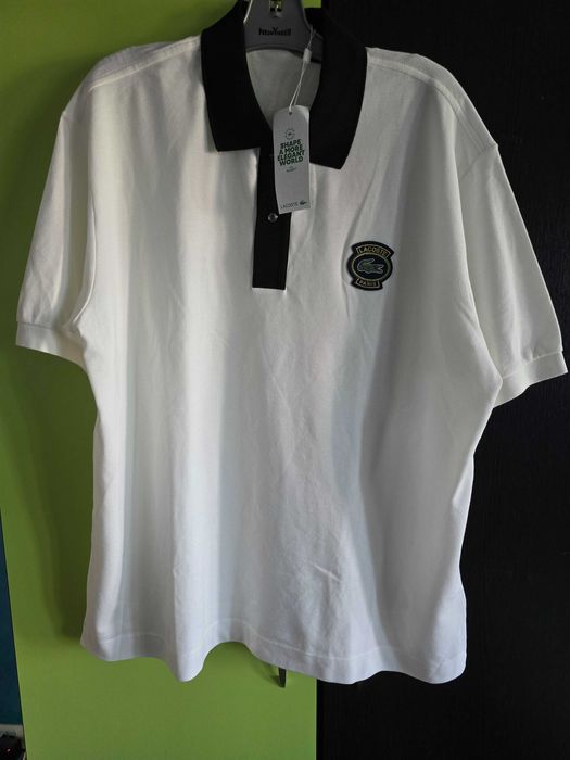 Tricou alb Polo Lacoste ORIGINAL xxL clasic fit, nou