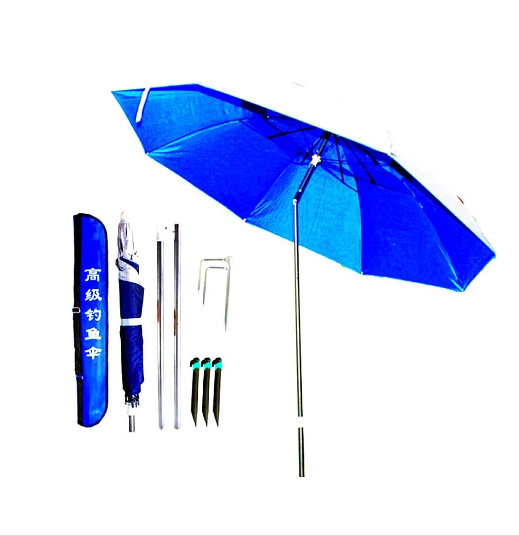 Зонт пляжный с наклоном, садовый для пляжа и рыбалки с чехлом Синий