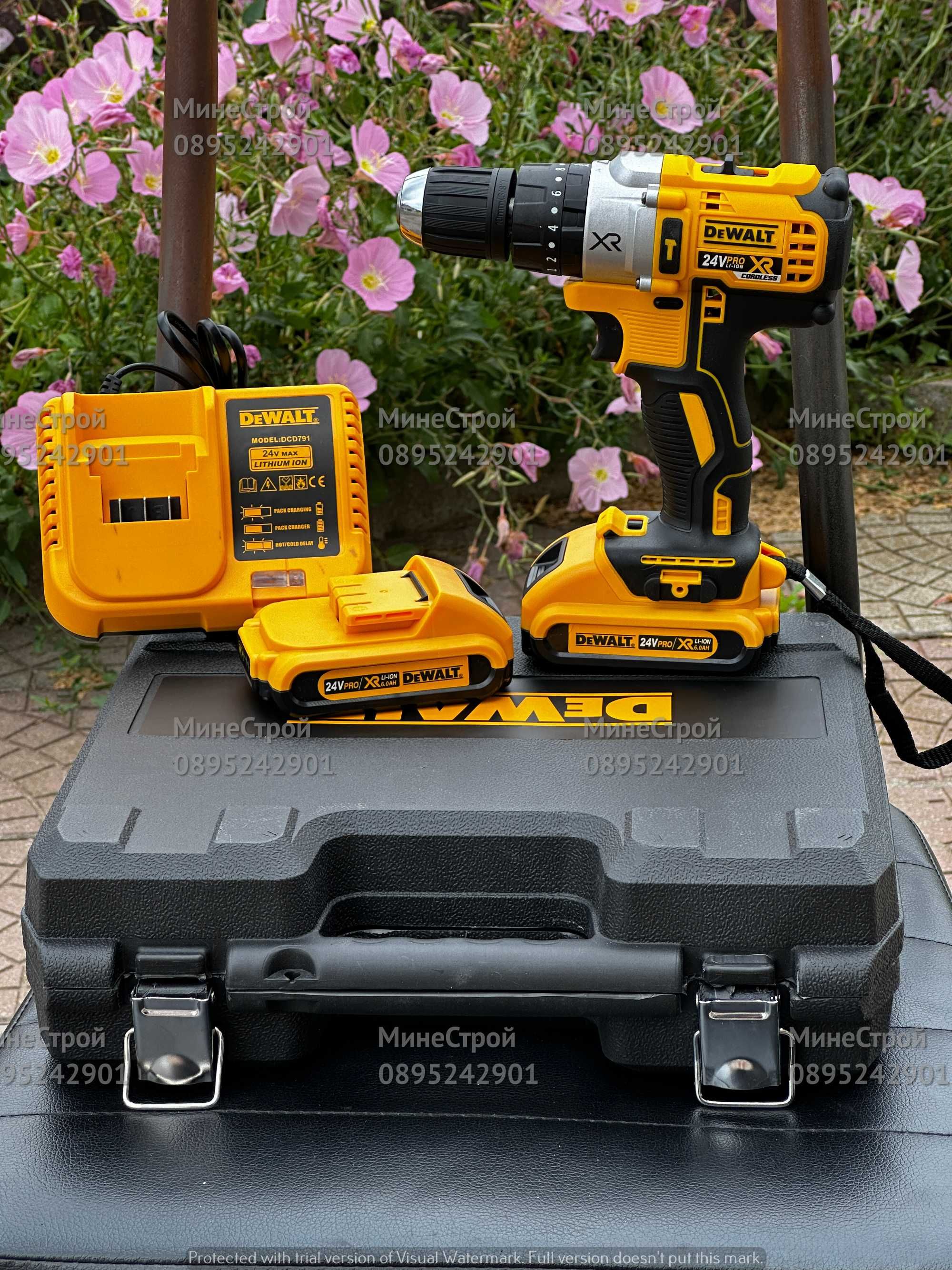 Акумулаторен ударен винтоверт DeWalt XR 24V 6Ah с 2 батерии Девалт ПРО