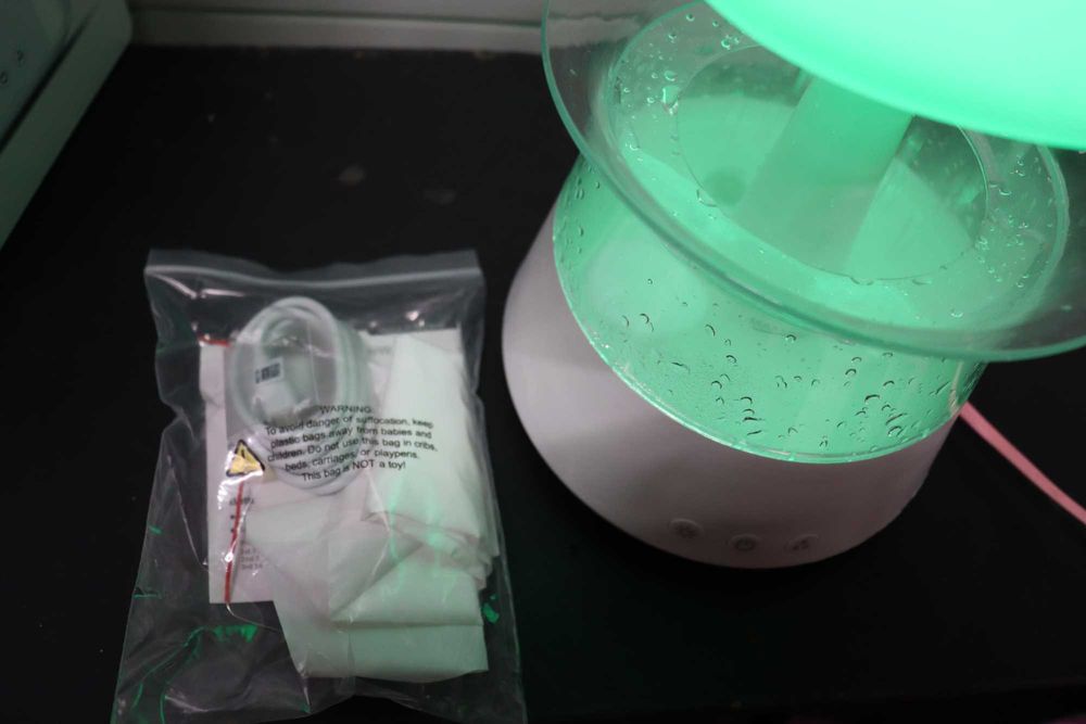 Овлажнител за въздух, дифузер за етерични масла, 7 цвята, ароматерапия