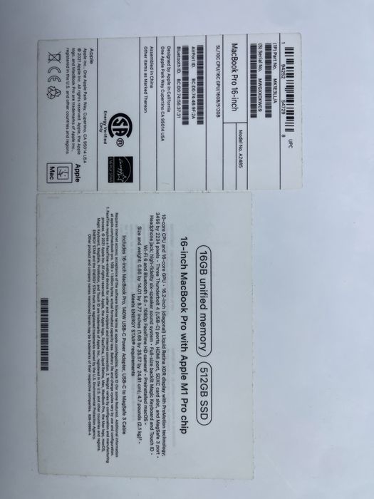 Apple MacBook Pro M1 Pro 16-inch 2021 года в хорошем состояние