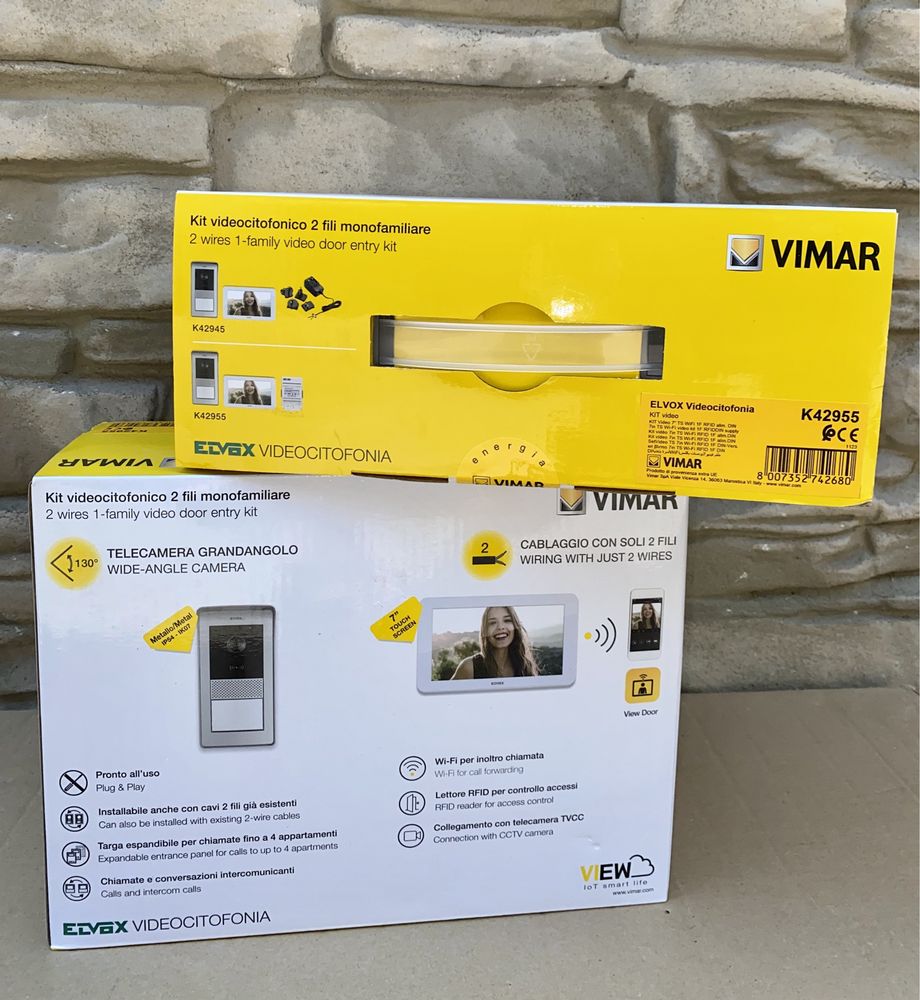 Vimar еднофамилен видеодомофонен комплект Wi-Fi 7''K42955