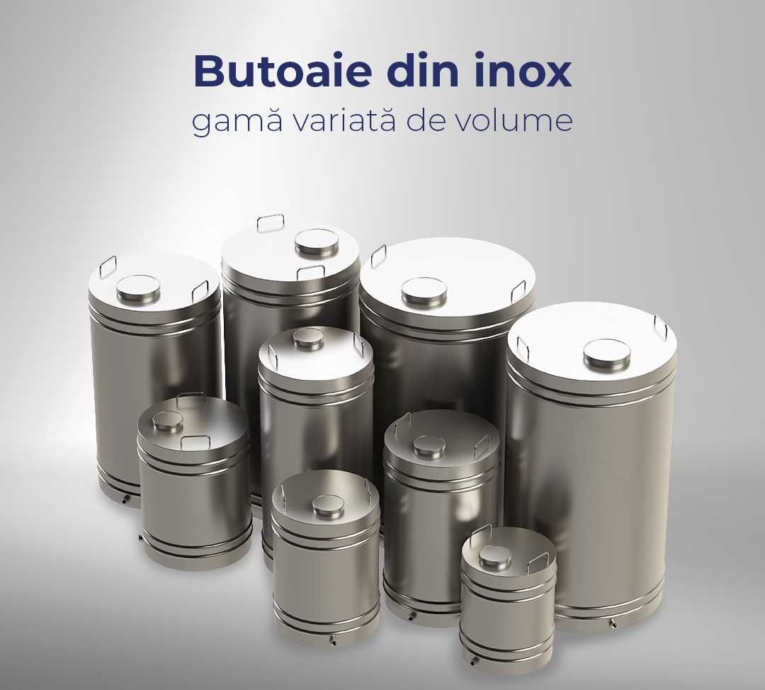 NOU Butoi inox cu capac filet si robinet 100 Litri