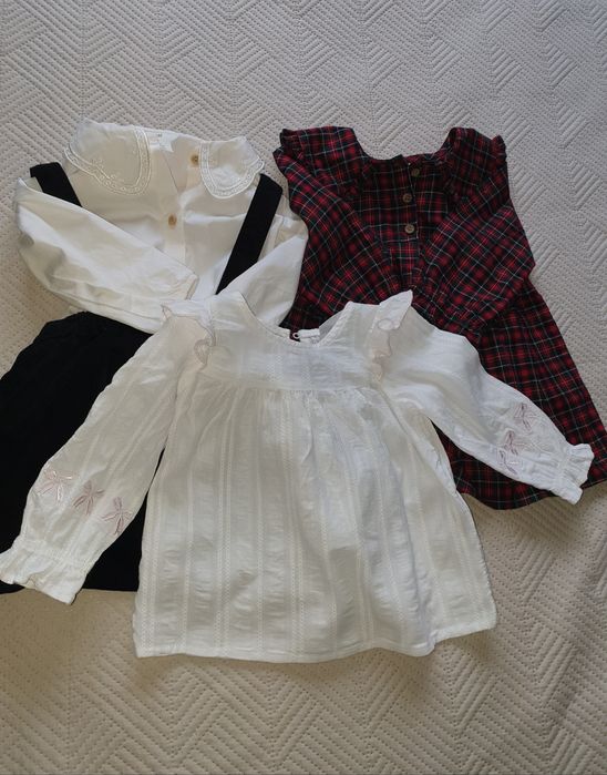 Vând rochiță Next,set sarafan catifea cu cămașă H&M, bluză Pepco