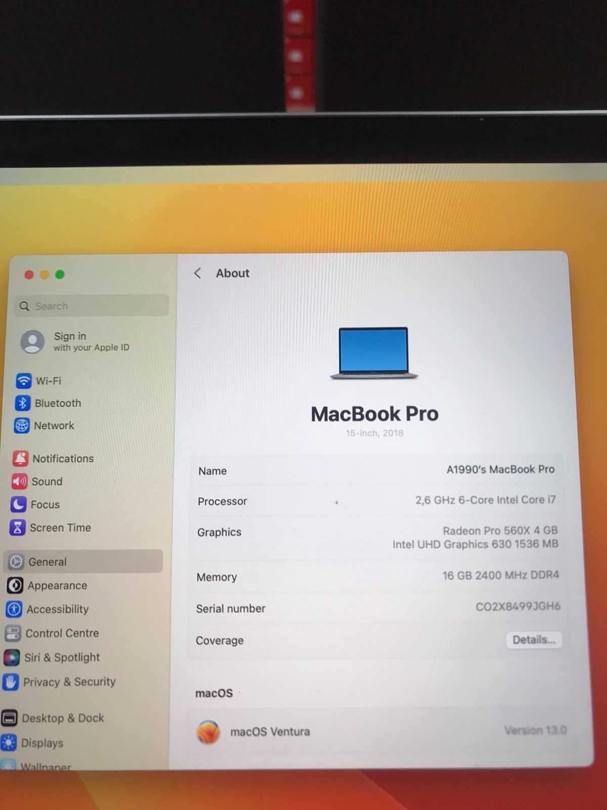 Лаптоп Apple Macbook PRO 15 2018 I7 16GB 1TB SSD с гаранция A1990