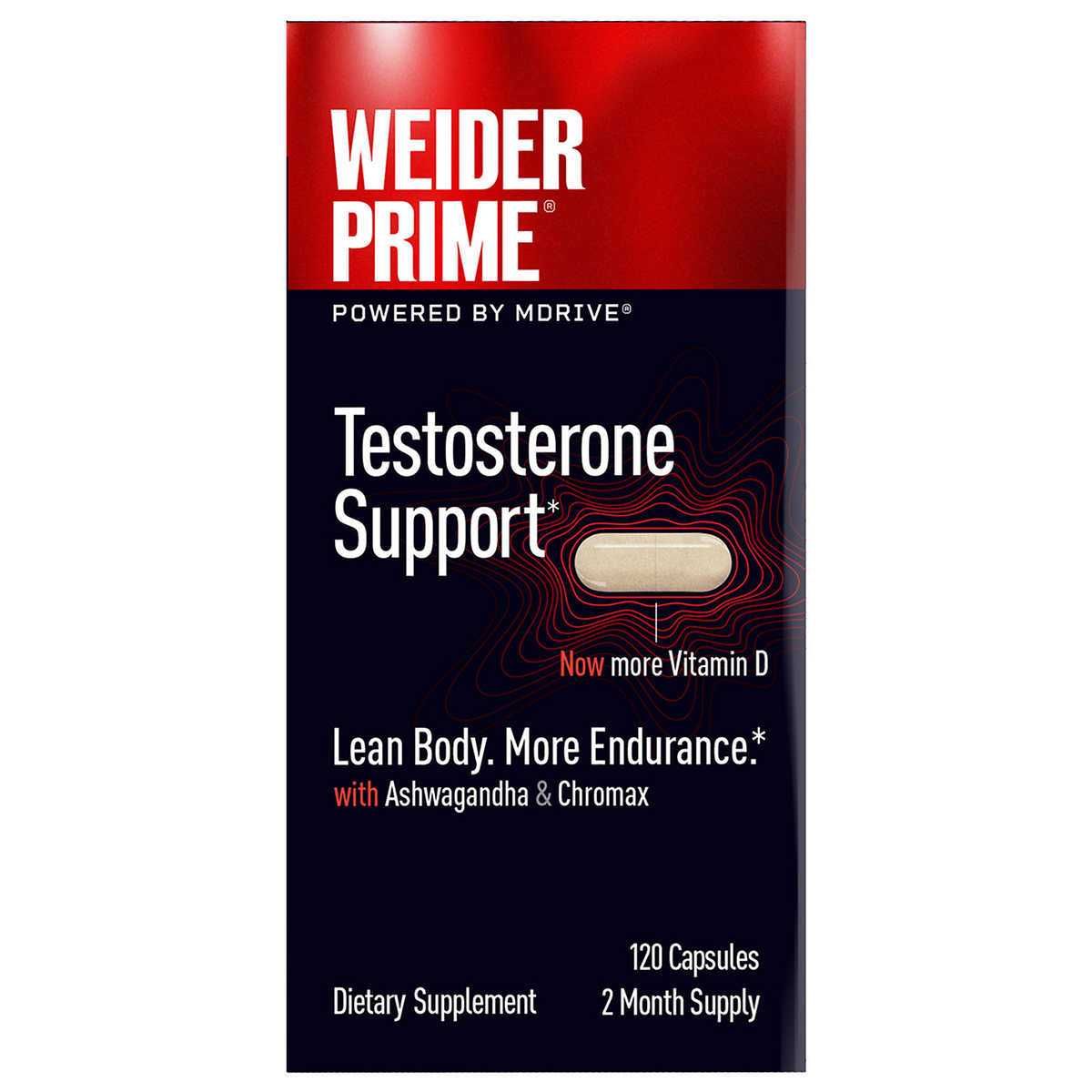Weider Prime поддержка тестостерона, 120 капсул с ашвагандой