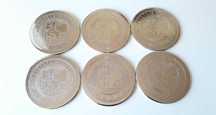 Vechi Suport Pahare Millennium 2000 Coasters , Placate cu argint