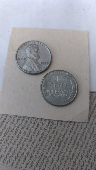 1 железен цент 1943 г.RARE .Единствения цент железен отсичане в САЩ по
