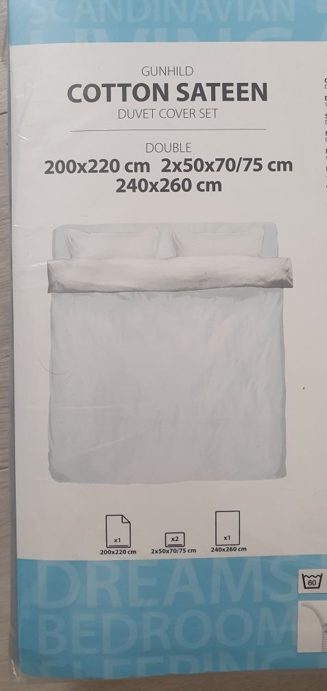 Lenjerie pat + cearșaf GUNHILD 200x220 cm Jysk