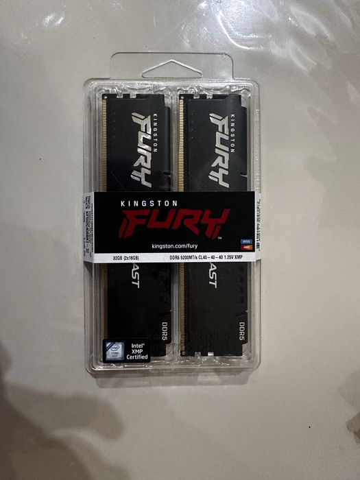 Оперативная память Kingston Fury Beast DDR5 32GB (2×16GB) 5200MHz