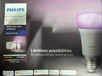 Чисто нов комплект Philips Hue Starter Kit цветни лампи e27 + hub