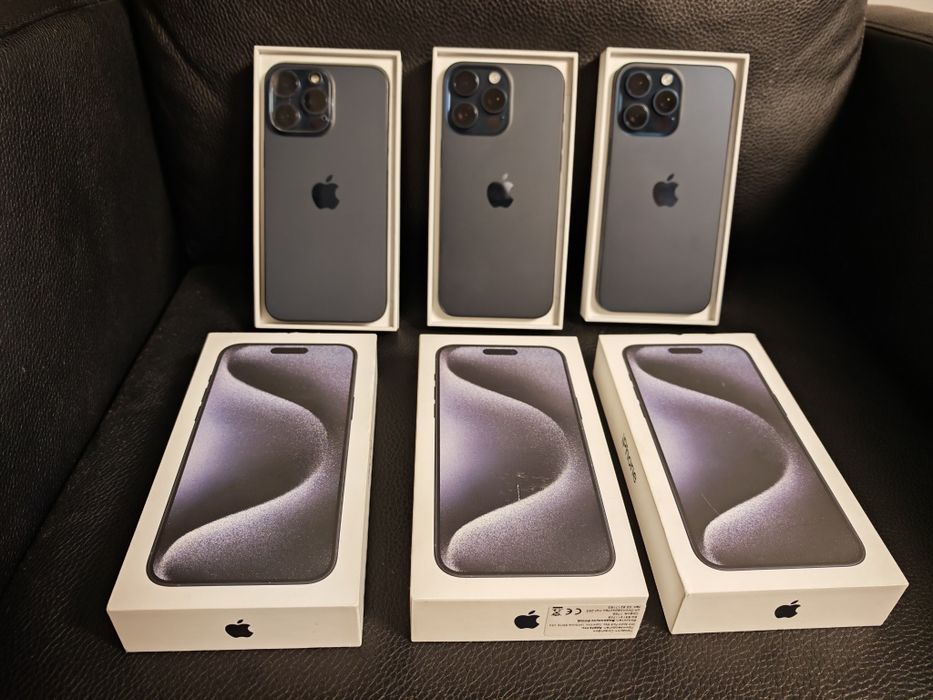 КАТО НОВ iPhone 15 Pro Max Blue Гаранция 2026г.