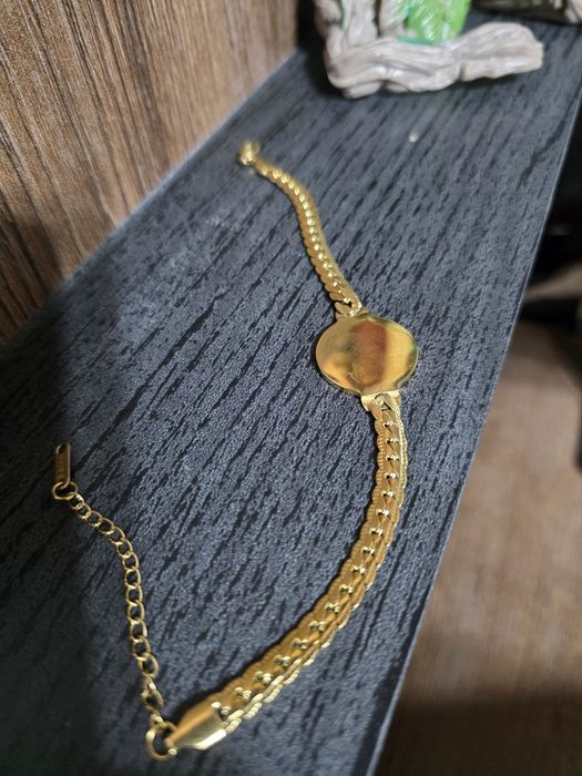 Bratara otel inoxidabil placata cu aur.