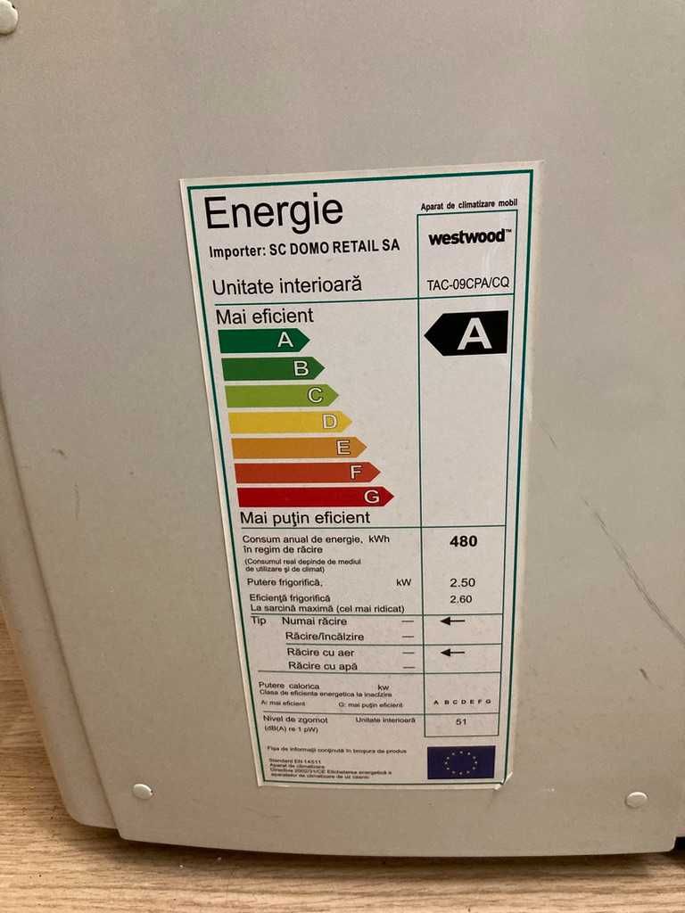 Aparat de aer condiționat mobil Westwood 9000 BTU