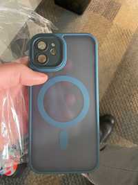 Husa iPhone 12 MagSafe silicon albastru mat