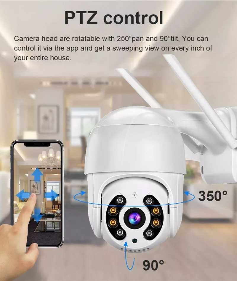 WiFi безжична IP камера 5MP FULL-HD 1080P с нощно виждане 360