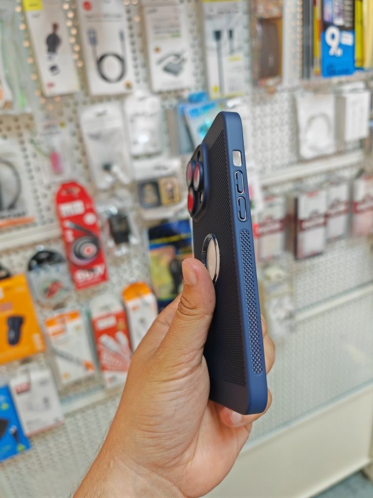 Удароустойчив дишащ кейс за iPhone 15 Pro Max Тъмносин